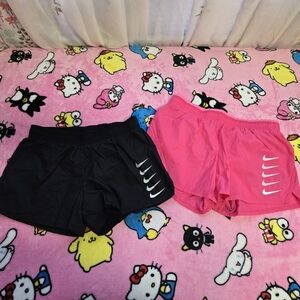 BUNDLE Nike Women's Swoosh Running Shorts Color Pink Glow/white Size S